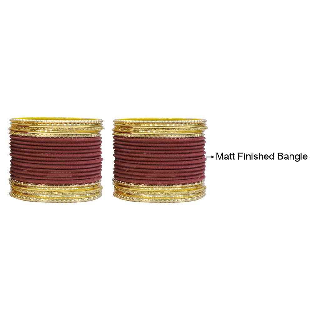 T4 Jewels Multicolours Matte Finish Designer And Beautiful Metal Bangles Set For Girls And Women T4 Jewels