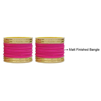 T4 Jewels Multicolours Matte Finish Designer And Beautiful Metal Bangles Set For Girls And Women T4 Jewels