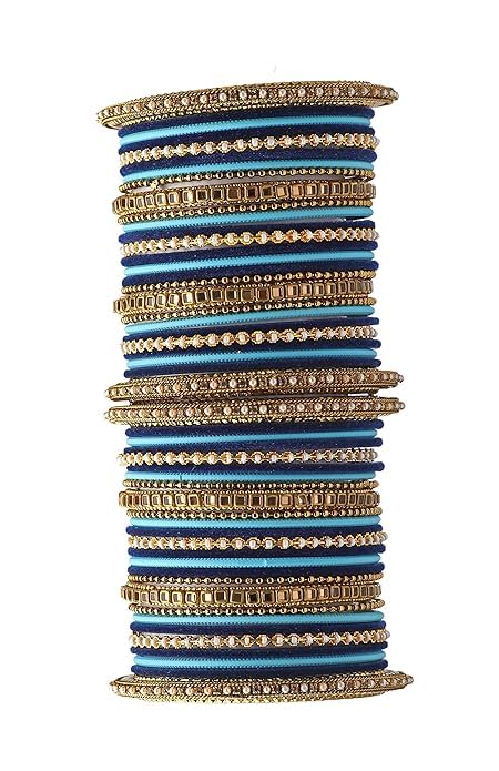 T4 Jewels Multicolours Metal Fashion Jewellery Bangles Set Gold Plated Kundan Studded Bangles For Women & Girls T4 Jewels
