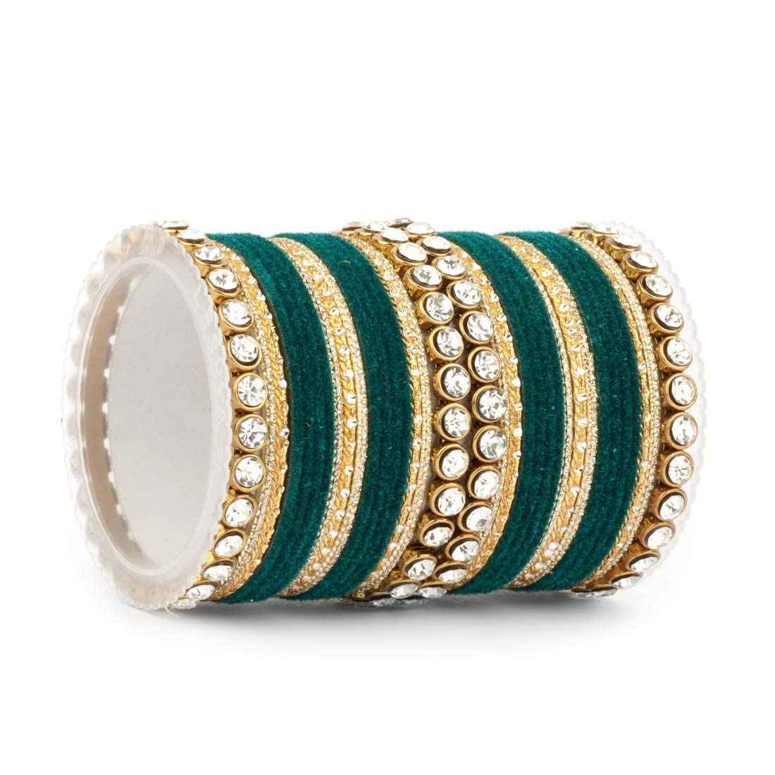 T4 Jewels Stylish Fashion Jewellery Stones & Beads Beautiful Glossy Finished Bangles Set For Women & Girls T4 Jewels