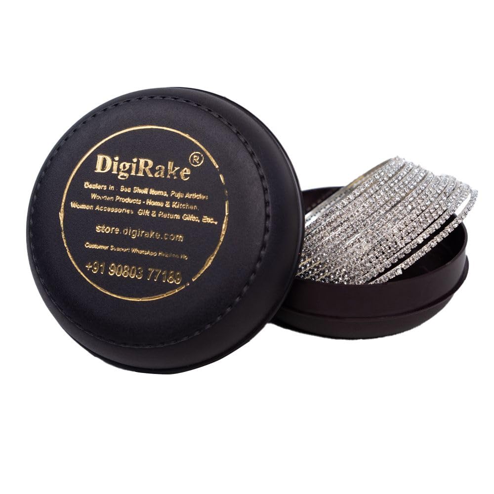 DigiRake Stone Bangles Set For Women - Metal Bracelets Set, Fancy Girls Bangle, Bangle Set of 12 T4 Jewels