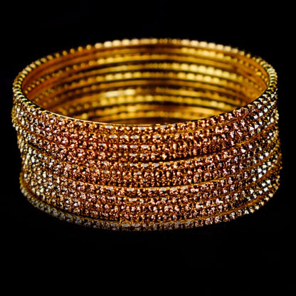 DigiRake Stone Bangles Set For Women - Metal Bracelets Set, Fancy Girls Bangle, Bangle Set of 12 T4 Jewels