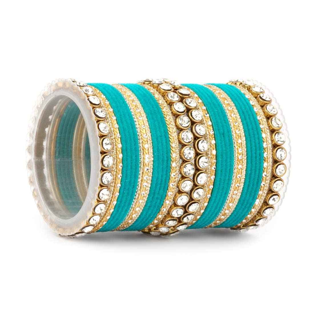 T4 Jewels Stylish Fashion Jewellery Stones & Beads Beautiful Glossy Finished Bangles Set For Women & Girls T4 Jewels