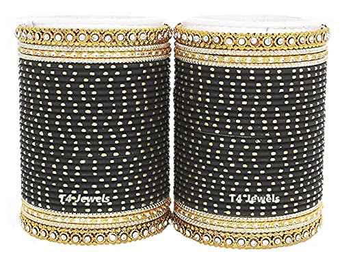 T4 Jewels Traditional Metal Bangle Set For Women And Girls - (Set Of 2) - LSET