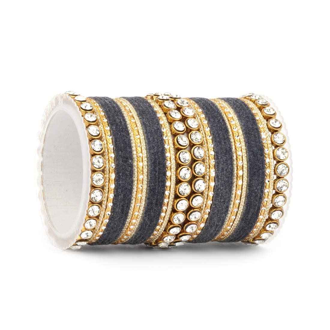 T4 Jewels Stylish Fashion Jewellery Stones & Beads Beautiful Glossy Finished Bangles Set For Women & Girls T4 Jewels