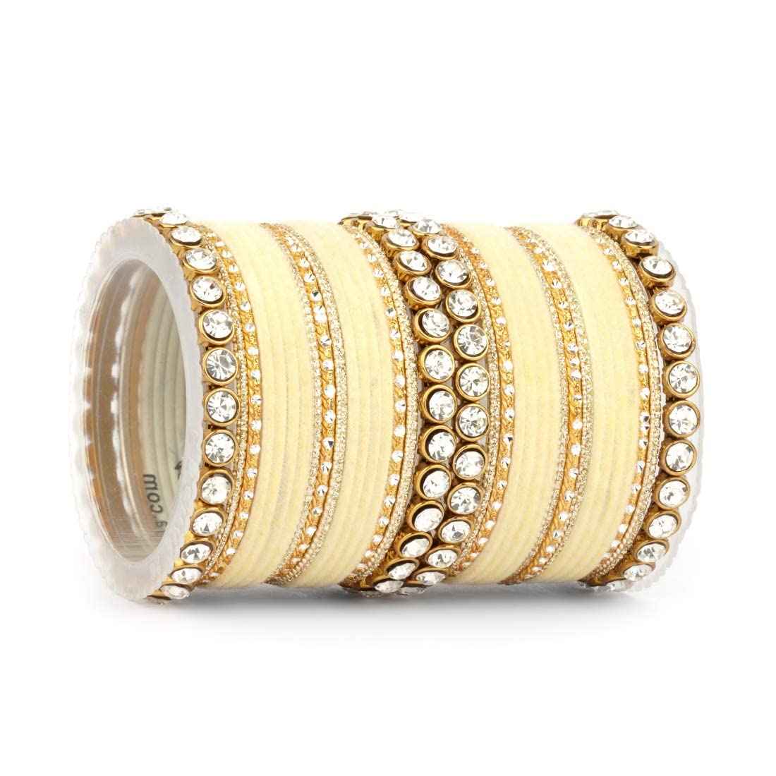 T4 Jewels Stylish Fashion Jewellery Stones & Beads Beautiful Glossy Finished Bangles Set For Women & Girls T4 Jewels