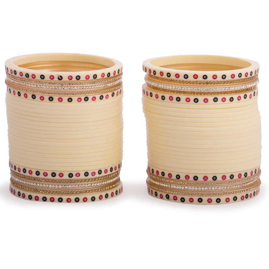 T4 Jewels White Designer Chooda Bridal Punjabi Chura Women Jewellery Dulhan Choora Set for Wedding T4 Jewels