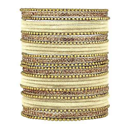 T4 Jewels Stones 18k Studded Latest Fashion Jewellery Beautiful Designer Metal Bangles Set - 72NO
