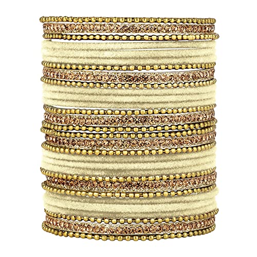 T4 Jewels Stones 18k Studded Latest Fashion Jewellery Beautiful Designer Metal Bangles Set - 72NO