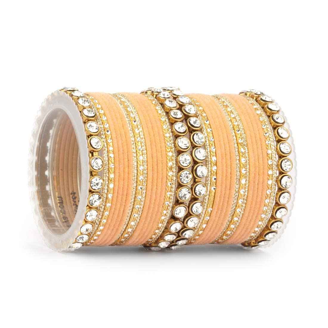 T4 Jewels Stylish Fashion Jewellery Stones & Beads Beautiful Glossy Finished Bangles Set For Women & Girls T4 Jewels