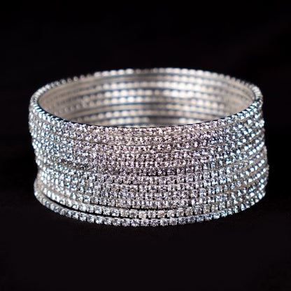 DigiRake Stone Bangles Set For Women - Metal Bracelets Set, Fancy Girls Bangle, Bangle Set of 12 T4 Jewels
