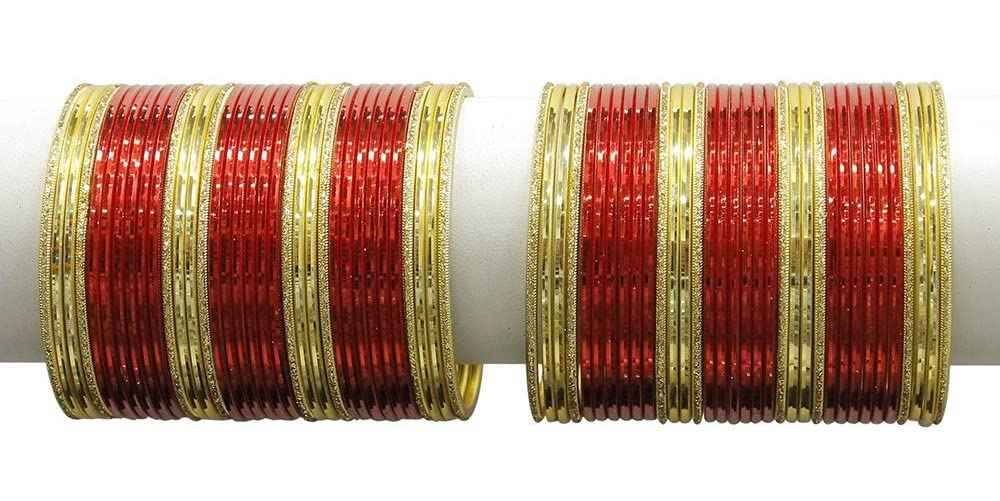 T4 Jewels Beautiful Plane Glossy Finish Metal Multicolours Bangles Set For Women And Girls (Set Of 68) T4 Jewels