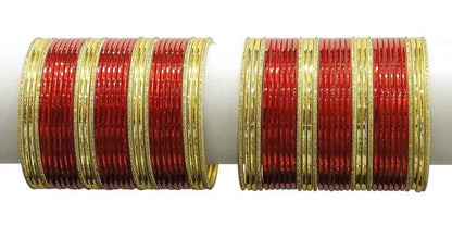 T4 Jewels Beautiful Plane Glossy Finish Metal Multicolours Bangles Set For Women And Girls (Set Of 68) T4 Jewels