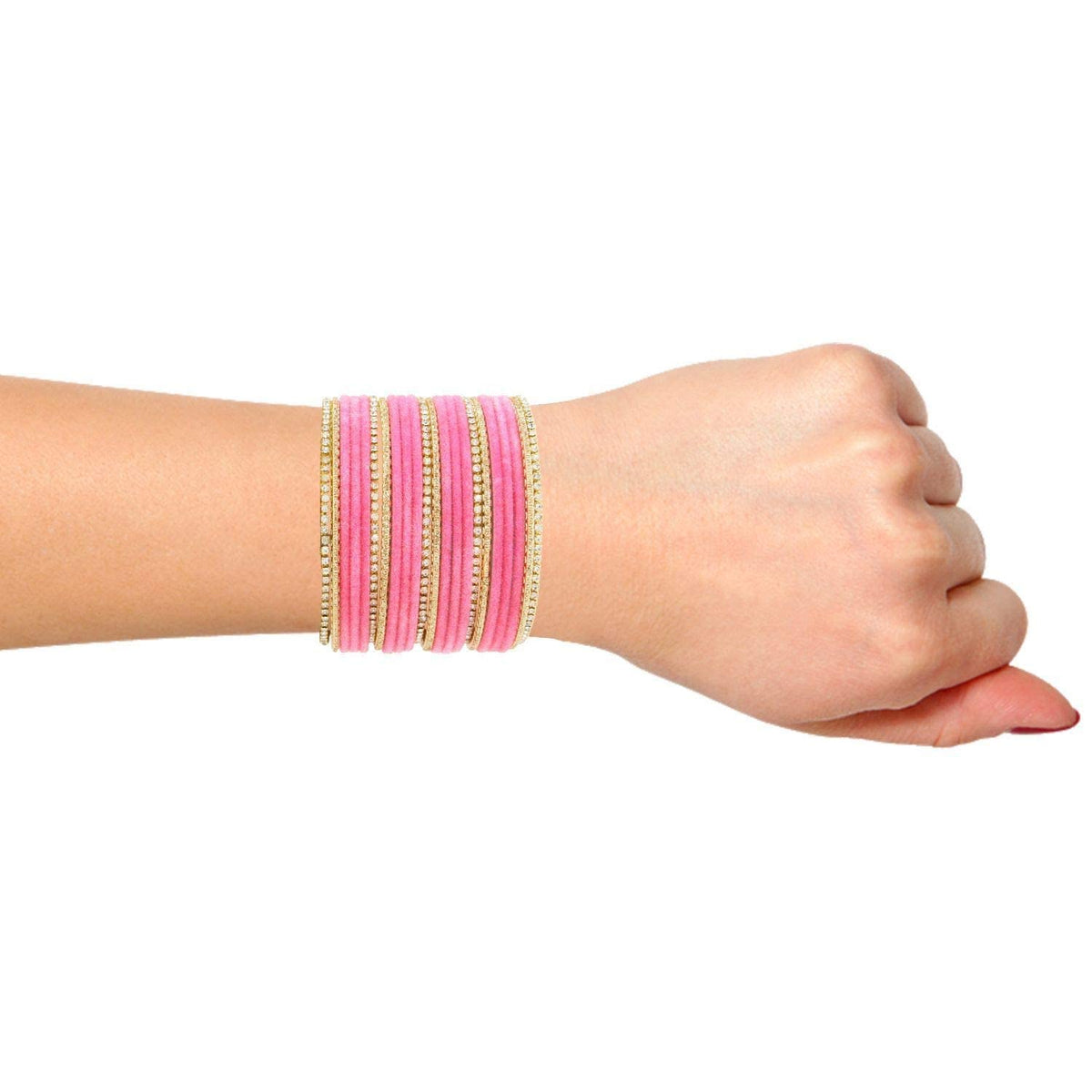 T4 Jewels 18k Silver Stones & Gemstones Plated Beautiful Metal Bangles Set For Women & Girls - 67NO T4 Jewels