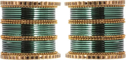 T4 Jewels Glossy Finished Gold Kundan Studded Fashion Jwellery Metal Bangles Set For Women & Girls T4 Jewels