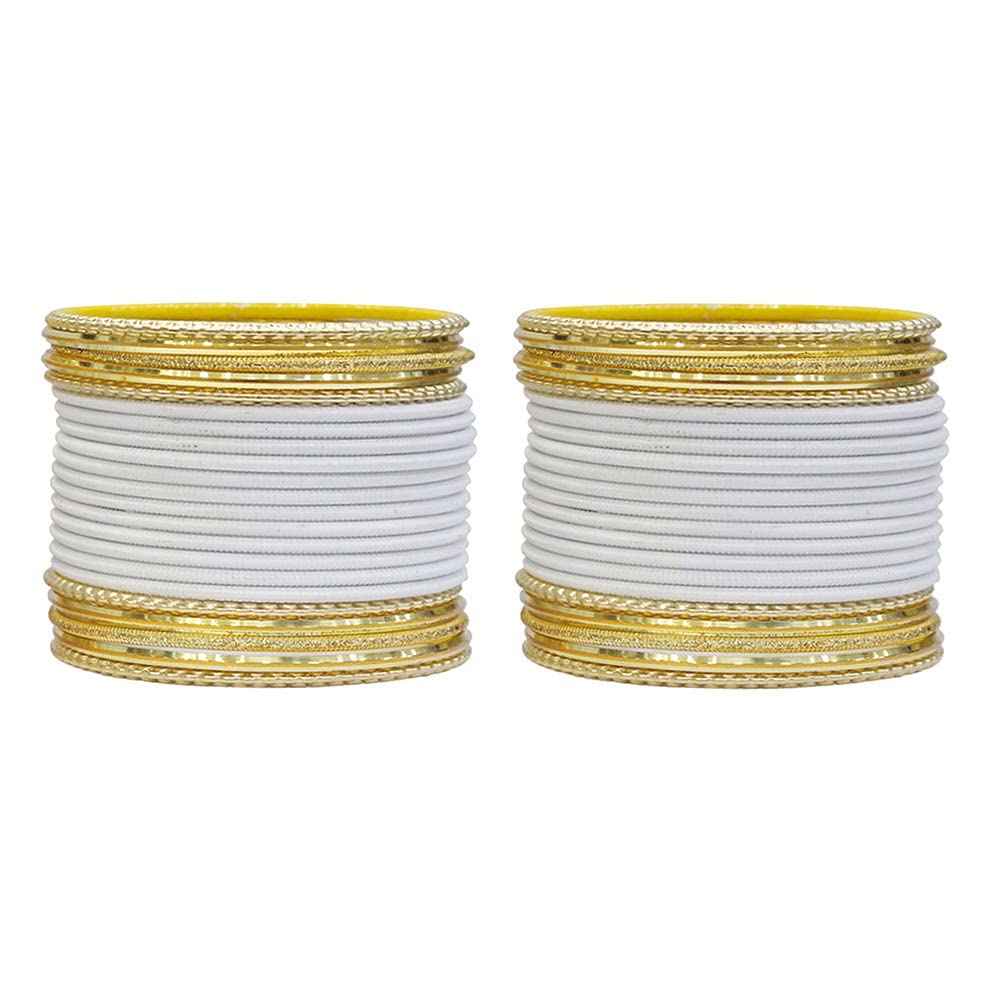 T4 Jewels Multicolours Matte Finish Designer And Beautiful Metal Bangles Set For Girls And Women White T4 Jewels
