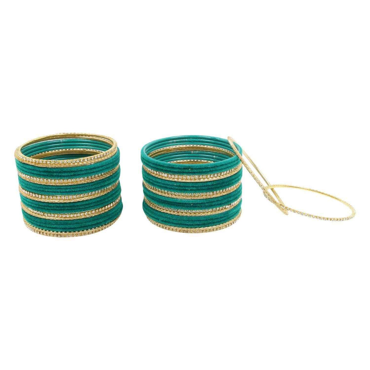 T4 Jewels 18k Silver Stones & Gemstones Plated Beautiful Metal Bangles Set For Women & Girls - 67NO T4 Jewels