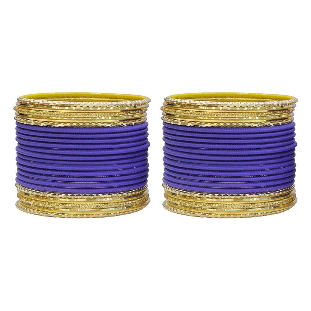 T4 Jewels Multicolours Matte Finish Designer And Beautiful Metal Bangles Set For Girls And Women Blue T4 Jewels