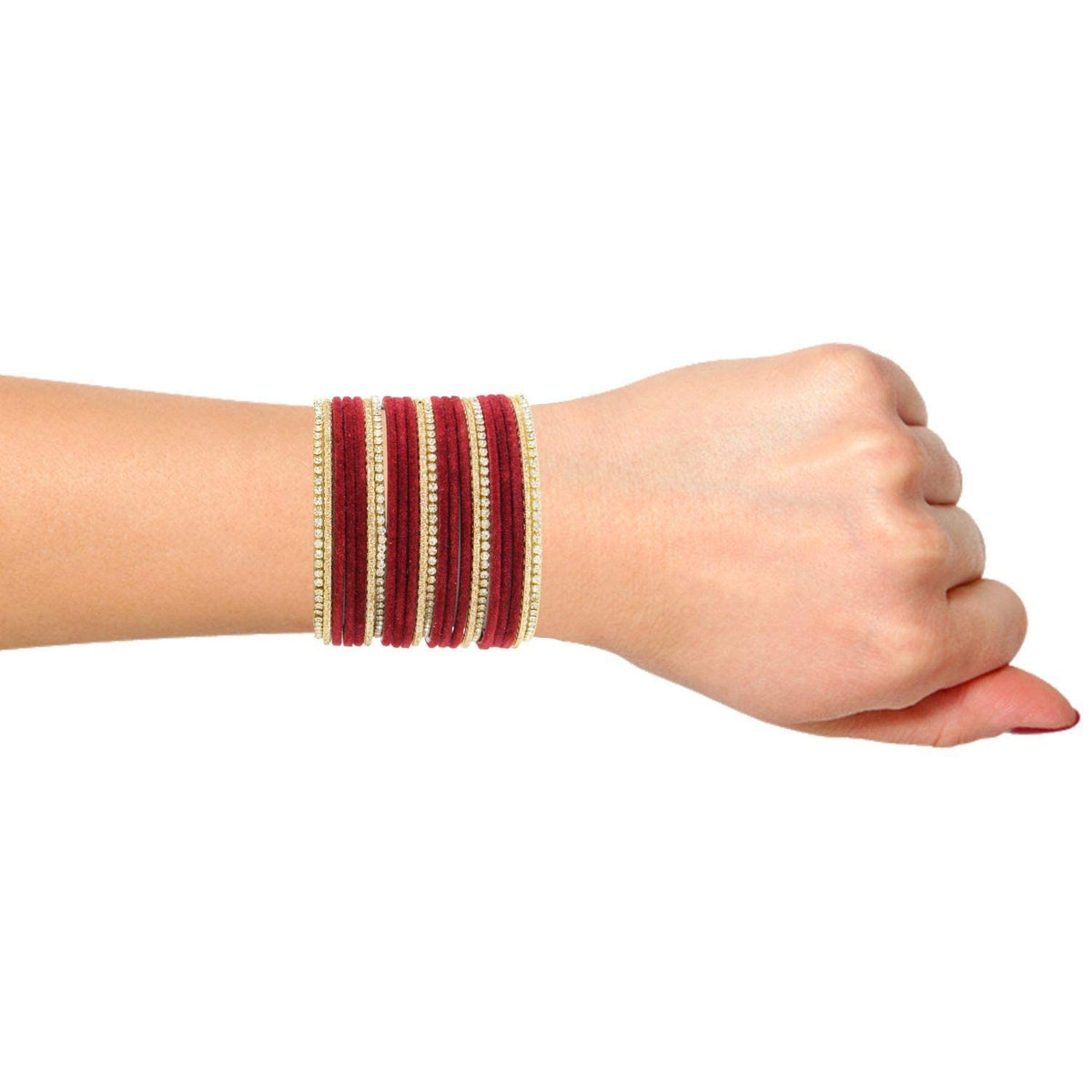 T4 Jewels 18k Silver Stones & Gemstones Plated Beautiful Metal Bangles Set For Women & Girls - 67NO T4 Jewels