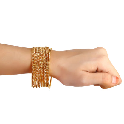 DigiRake Stone Bangles Set For Women - Metal Bracelets Set, Fancy Girls Bangle, Bangle Set of 12 T4 Jewels