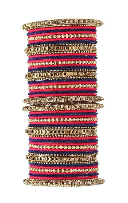 T4 Jewels Multicolours Metal Fashion Jewellery Bangles Set Gold Plated Kundan Studded Bangles For Women & Girls T4 Jewels
