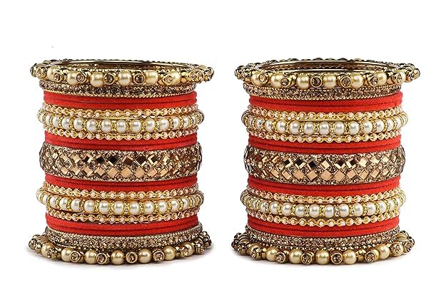 T4 Jewels Metal With Zircon Gemstones Attractive Glossy Finish Gold Plated Fashion Jewellery Metal Bangle Set For Women & Girls T4 Jewels