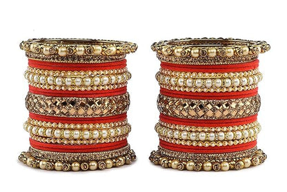 T4 Jewels Metal With Zircon Gemstones Attractive Glossy Finish Gold Plated Fashion Jewellery Metal Bangle Set For Women & Girls T4 Jewels