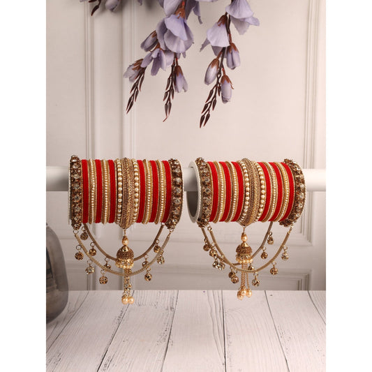 Bridal Jhoola Style Bangle set for two hands by T4 Jewels