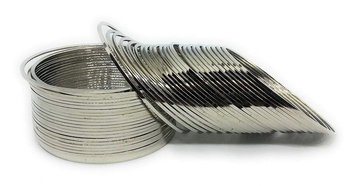 T4 Jewels Golden/Silver/Black Traditional Oxidised Antique Plain Bangles Set Casual Wear For Women & Girls - (Set Of 48 Bangles) T4 Jewels