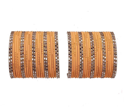 T4 Jewels Matte Finish Beautiful & Elegant Gold Designer Fashion Jewellery Metal Bangles Set For Women & Girls T4 Jewels