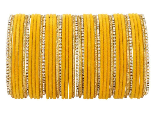 T4 Jewels 18k Silver Stones & Gemstones Plated Beautiful Metal Bangles Set For Women & Girls - 67NO Yellow T4 Jewels