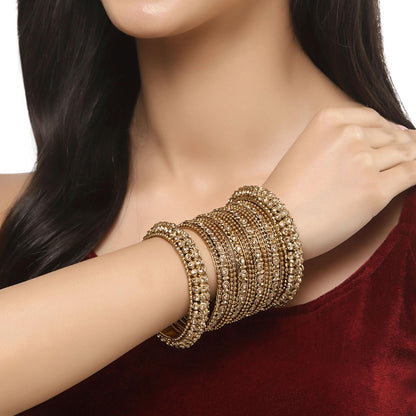 ZENEME Fashion Jewellery Traditional Gold Plated Bracelet Bangles Set for Girls and Women T4 Jewels