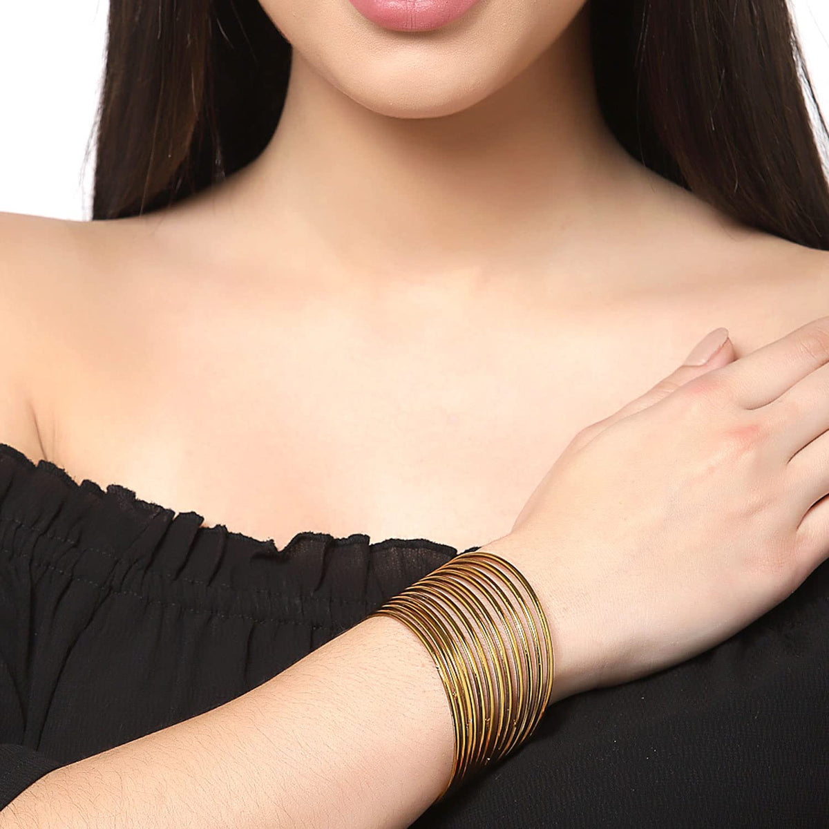 ZENEME Jewellery Traditional Silver Plated Oxidized Bracelet Bangles Set For Girls & Women 24Pieces T4 Jewels