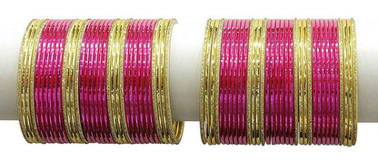 T4 Jewels Beautiful Plane Glossy Finish Metal Multicolours Bangles Set For Women And Girls (Set Of 68) T4 Jewels