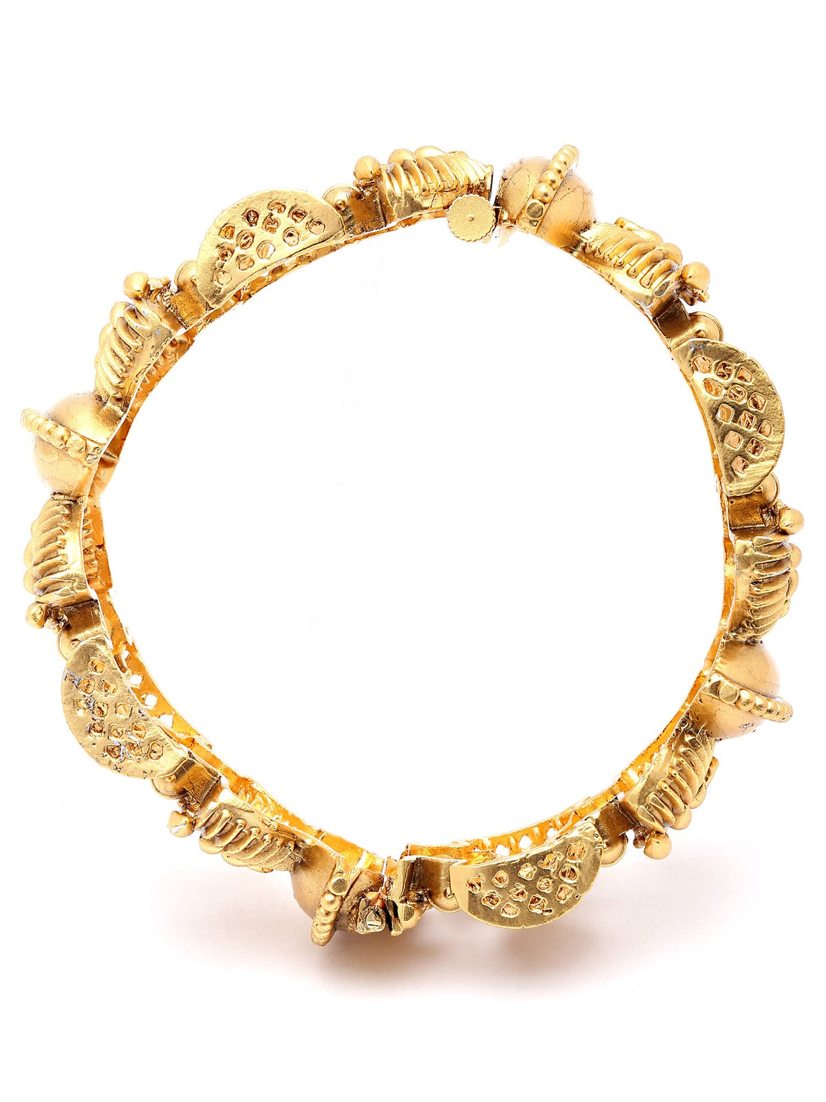 T4 Jewels Set of 2 Antique Gold Plated Rajwadi Bangles For Women T4 Jewels