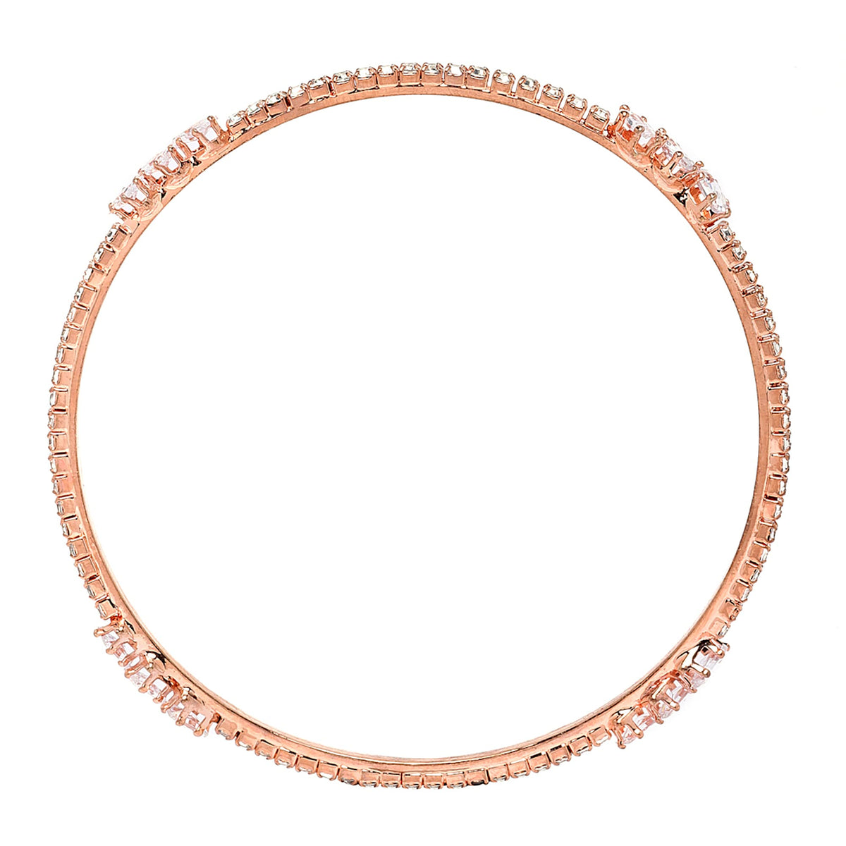 ZENEME Rose Gold-Plated Lime Green & White Oval Shaped AD studded Handcrafted Bangles Set for Girls and Women (Set Of 4) (2.8) T4 Jewels