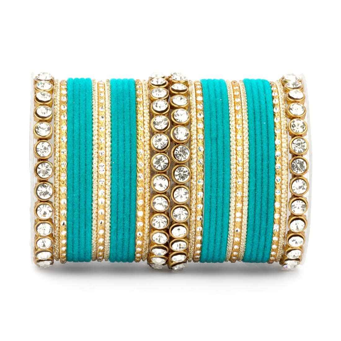 T4 Jewels Stylish Fashion Jewellery Stones & Beads Beautiful Glossy Finished Bangles Set For Women & Girls Radium T4 Jewels