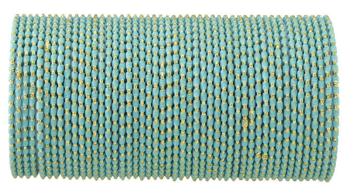 T4 Jewels (2.10 & 2.12 Size Designer & Beautiful Metal Bangle Set For Women & Girls - (Set Of 48)_Available In Large Sizes. Sky Blue T4 Jewels