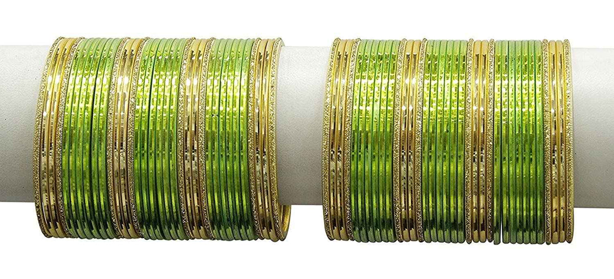 T4 Jewels Beautiful Plane Glossy Finish Metal Multicolours Bangles Set For Women And Girls (Set Of 68) T4 Jewels