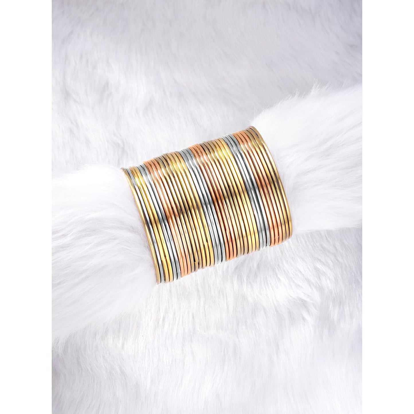 Peora Traditional Antique Look Oxidised Gold Plated Bangle Set for Women and Girls T4 Jewels
