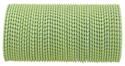 T4 Jewels (2.10 & 2.12 Size Designer & Beautiful Metal Bangle Set For Women & Girls - (Set Of 48)_Available In Large Sizes. Pista T4 Jewels