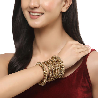 ZENEME Fashion Jewellery Traditional Gold Plated Bracelet Bangles Set for Girls and Women T4 Jewels