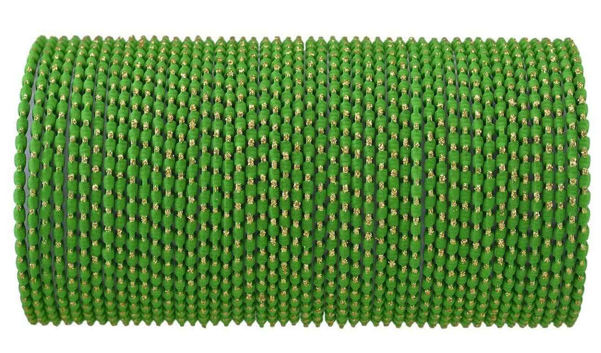 T4 Jewels (2.10 & 2.12 Size Designer & Beautiful Metal Bangle Set For Women & Girls - (Set Of 48)_Available In Large Sizes. Green T4 Jewels