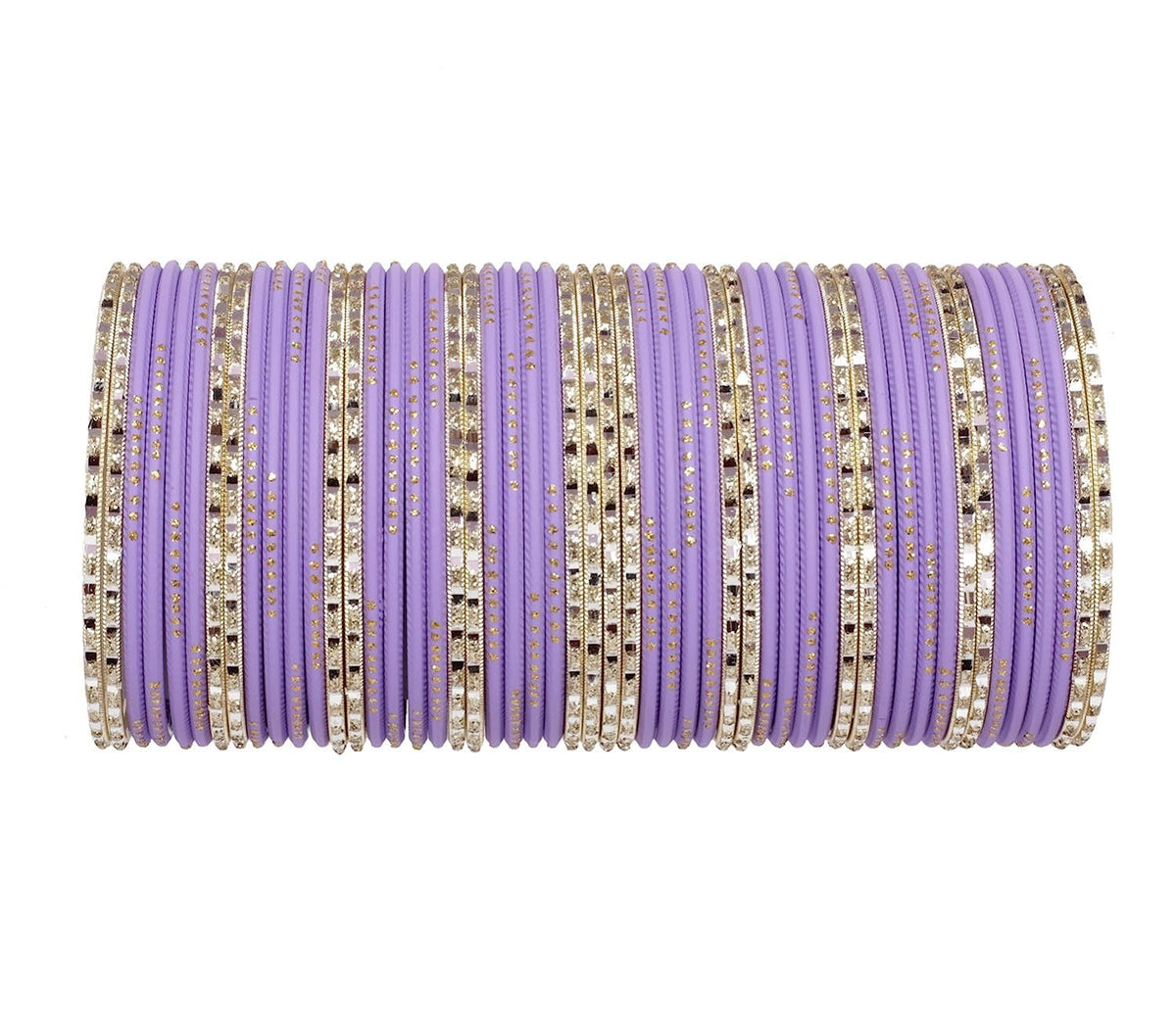 T4 Jewels Matte Finish Beautiful & Elegant Gold Designer Fashion Jewellery Metal Bangles Set For Women & Girls Light Purple T4 Jewels