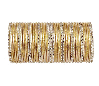 T4 Jewels Matte Finish Beautiful & Elegant Gold Designer Fashion Jewellery Metal Bangles Set For Women & Girls Golden T4 Jewels