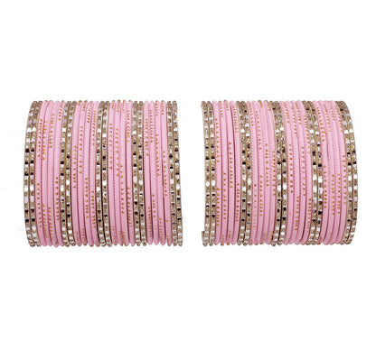 T4 Jewels Matte Finish Beautiful & Elegant Gold Designer Fashion Jewellery Metal Bangles Set For Women & Girls T4 Jewels