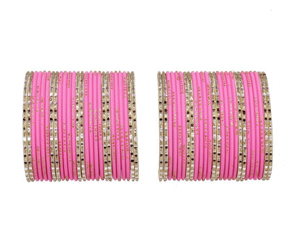 T4 Jewels Matte Finish Beautiful & Elegant Gold Designer Fashion Jewellery Metal Bangles Set For Women & Girls T4 Jewels