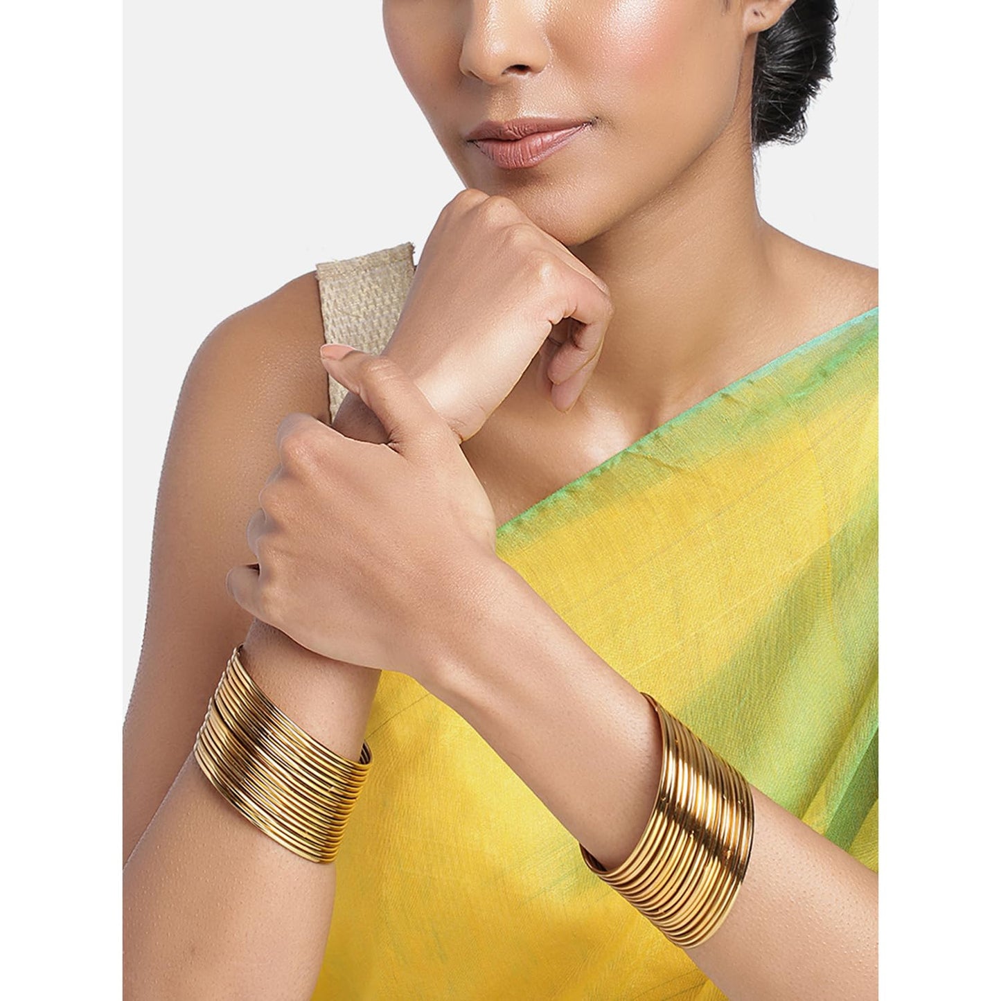 Peora Traditional Antique Look Oxidised Gold Plated Bangle Set for Women and Girls T4 Jewels