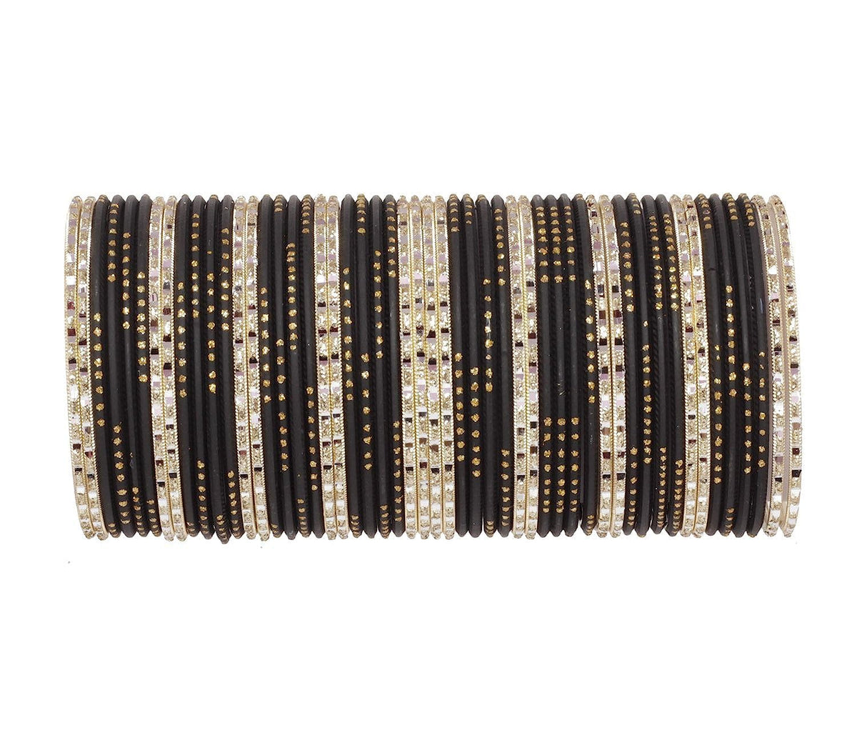 T4 Jewels Matte Finish Beautiful & Elegant Gold Designer Fashion Jewellery Metal Bangles Set For Women & Girls Black T4 Jewels