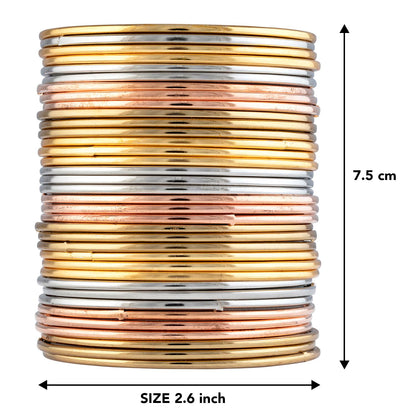 Peora Traditional Antique Look Oxidised Gold Plated Bangle Set for Women and Girls T4 Jewels